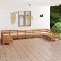 Preview: ARDEBO.de - 10-tlg. Garten-Lounge-Set Honigbraun Massivholz Kiefer