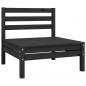 Preview: 10-tlg. Garten-Lounge-Set Schwarz Massivholz Kiefer