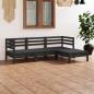 Preview: ARDEBO.de - 4-tlg. Garten-Lounge-Set Massivholz Kiefer Schwarz