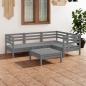 Preview: ARDEBO.de - 5-tlg. Garten-Lounge-Set Massivholz Kiefer Grau