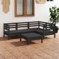 Preview: ARDEBO.de - 5-tlg. Garten-Lounge-Set Massivholz Kiefer Schwarz