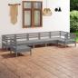 Preview: ARDEBO.de - 7-tlg. Garten-Lounge-Set Massivholz Kiefer Grau