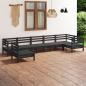 Preview: ARDEBO.de - 7-tlg. Garten-Lounge-Set Massivholz Kiefer Schwarz