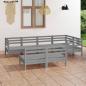 Preview: ARDEBO.de - 7-tlg. Garten-Lounge-Set Massivholz Kiefer Grau