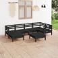 Preview: ARDEBO.de - 7-tlg. Garten-Lounge-Set Massivholz Kiefer Schwarz