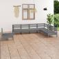 Preview: ARDEBO.de - 7-tlg. Garten-Lounge-Set Massivholz Kiefer Grau