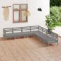 Preview: ARDEBO.de - 7-tlg. Garten-Lounge-Set Massivholz Kiefer Grau