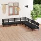 Preview: ARDEBO.de - 7-tlg. Garten-Lounge-Set Massivholz Kiefer Schwarz