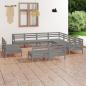 Preview: ARDEBO.de - 11-tlg. Garten-Lounge-Set Massivholz Kiefer Grau