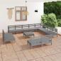 Preview: ARDEBO.de - 13-tlg. Garten-Lounge-Set Massivholz Kiefer Grau