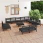 Preview: ARDEBO.de - 13-tlg. Garten-Lounge-Set Massivholz Kiefer Schwarz