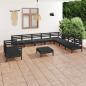 Preview: ARDEBO.de - 11-tlg. Garten-Lounge-Set Massivholz Kiefer Schwarz