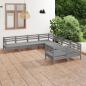 Preview: ARDEBO.de - 8-tlg. Garten-Lounge-Set Massivholz Kiefer Grau