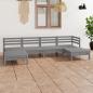 Preview: ARDEBO.de - 6-tlg. Garten-Lounge-Set Grau Massivholz Kiefer