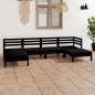 Preview: ARDEBO.de - 6-tlg. Garten-Lounge-Set Schwarz Massivholz Kiefer