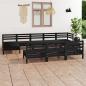 Preview: ARDEBO.de - 10-tlg. Garten-Lounge-Set Schwarz Massivholz Kiefer