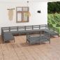 Preview: ARDEBO.de - 12-tlg. Garten-Lounge-Set Grau Massivholz Kiefer