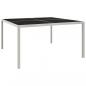 Preview: ARDEBO.de - Gartentisch 130x130x72 cm Grau Stahl und Glas