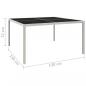 Preview: Gartentisch 130x130x72 cm Grau Stahl und Glas