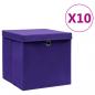 Preview: ARDEBO.de - Aufbewahrungsboxen mit Deckeln 10 Stk. 28x28x28 cm Lila