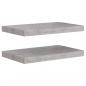 Preview: Schweberegale 2 Stk. Betongrau 50x23x3,8 cm MDF