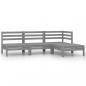 Preview: ARDEBO.de - 4-tlg. Garten-Lounge-Set Massivholz Kiefer Grau 