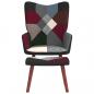 Preview: Relaxsessel mit Hocker Patchwork Stoff