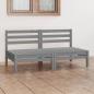 Preview: ARDEBO.de - 2-Sitzer-Gartensofa Grau Kiefer Massivholz