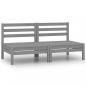 Preview: 2-Sitzer-Gartensofa Grau Kiefer Massivholz