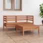 Preview: ARDEBO.de - 3-tlg. Garten-Lounge-Set Honigbraun Massivholz Kiefer