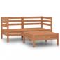 Preview: 3-tlg. Garten-Lounge-Set Honigbraun Massivholz Kiefer