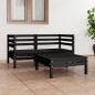 Preview: ARDEBO.de - 3-tlg. Garten-Lounge-Set Schwarz Massivholz Kiefer