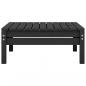 Preview: 3-tlg. Garten-Lounge-Set Schwarz Massivholz Kiefer