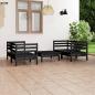 Preview: ARDEBO.de - 5-tlg. Garten-Lounge-Set Schwarz Massivholz Kiefer