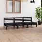 Preview: ARDEBO.de - 3-tlg. Garten-Lounge-Set Schwarz Massivholz Kiefer