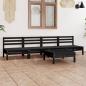 Preview: ARDEBO.de - 5-tlg. Garten-Lounge-Set Schwarz Massivholz Kiefer