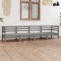 Preview: ARDEBO.de - 4-tlg. Garten-Lounge-Set Grau Kiefer Massivholz