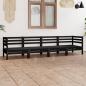 Preview: ARDEBO.de - 4-tlg. Garten-Lounge-Set Schwarz Massivholz Kiefer