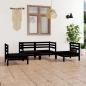 Preview: ARDEBO.de - 4-tlg. Garten-Lounge-Set Schwarz Massivholz Kiefer