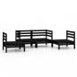 Preview: 4-tlg. Garten-Lounge-Set Schwarz Massivholz Kiefer