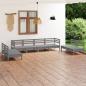 Preview: ARDEBO.de - 8-tlg. Garten-Lounge-Set Grau Massivholz Kiefer