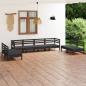 Preview: ARDEBO.de - 8-tlg. Garten-Lounge-Set Schwarz Massivholz Kiefer