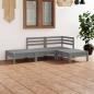 Preview: ARDEBO.de - 4-tlg. Garten-Lounge-Set Grau Massivholz Kiefer 