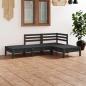 Preview: ARDEBO.de - 4-tlg. Garten-Lounge-Set Massivholz Kiefer Schwarz