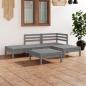 Preview: ARDEBO.de - 5-tlg. Garten-Lounge-Set Massivholz Kiefer Grau