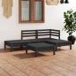 Preview: ARDEBO.de - 5-tlg. Garten-Lounge-Set Massivholz Kiefer Schwarz