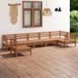 Preview: ARDEBO.de - 7-tlg. Garten-Lounge-Set Massivholz Kiefer Honigbraun