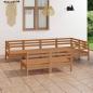 Preview: ARDEBO.de - 7-tlg. Garten-Lounge-Set Massivholz Kiefer Honigbraun