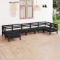 Preview: ARDEBO.de - 7-tlg. Garten-Lounge-Set Massivholz Kiefer Schwarz