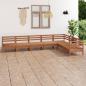 Preview: ARDEBO.de - 7-tlg. Garten-Lounge-Set Massivholz Kiefer Honigbraun